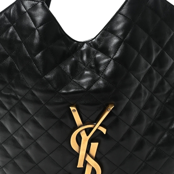 Yves Saint Laurent Black Quilted Tote with Gold Logo - Copy - Picture 5 of 16